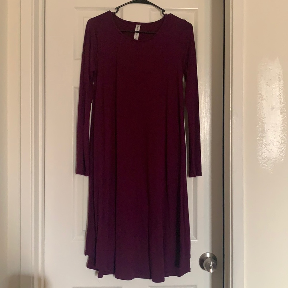 Long sleeve purple dress
